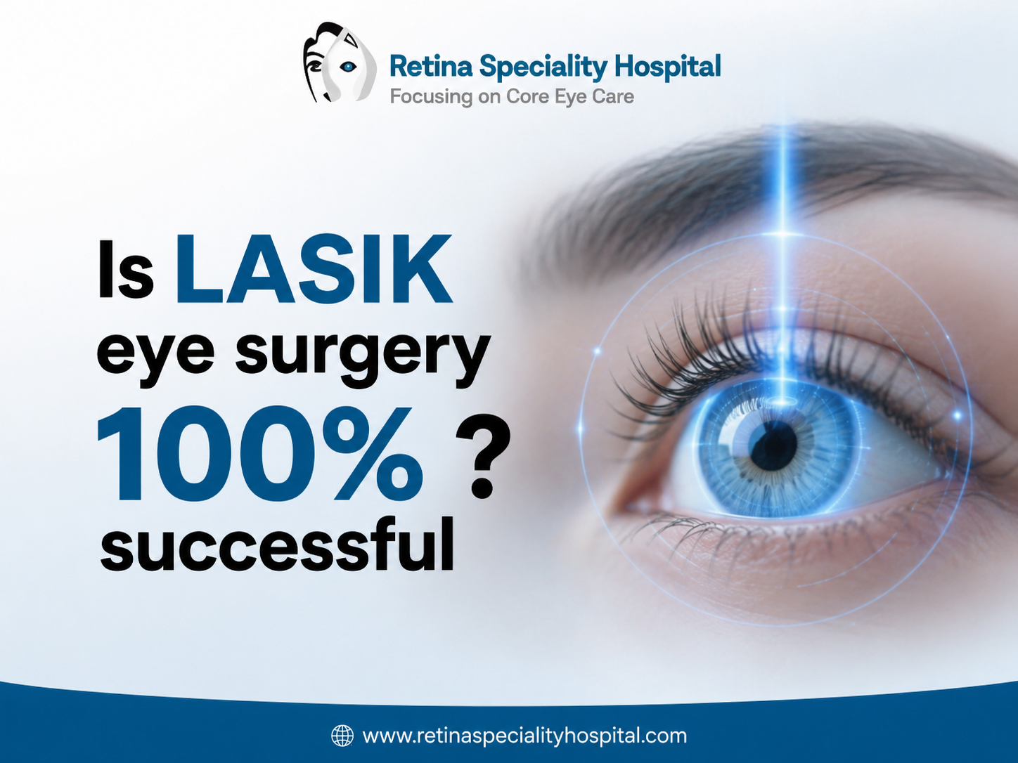 Is LASIK eye surgery 100% successful? Learn about LASIK success rates, benefits, risks, and vision correction outcomes at Retina Speciality Hospital