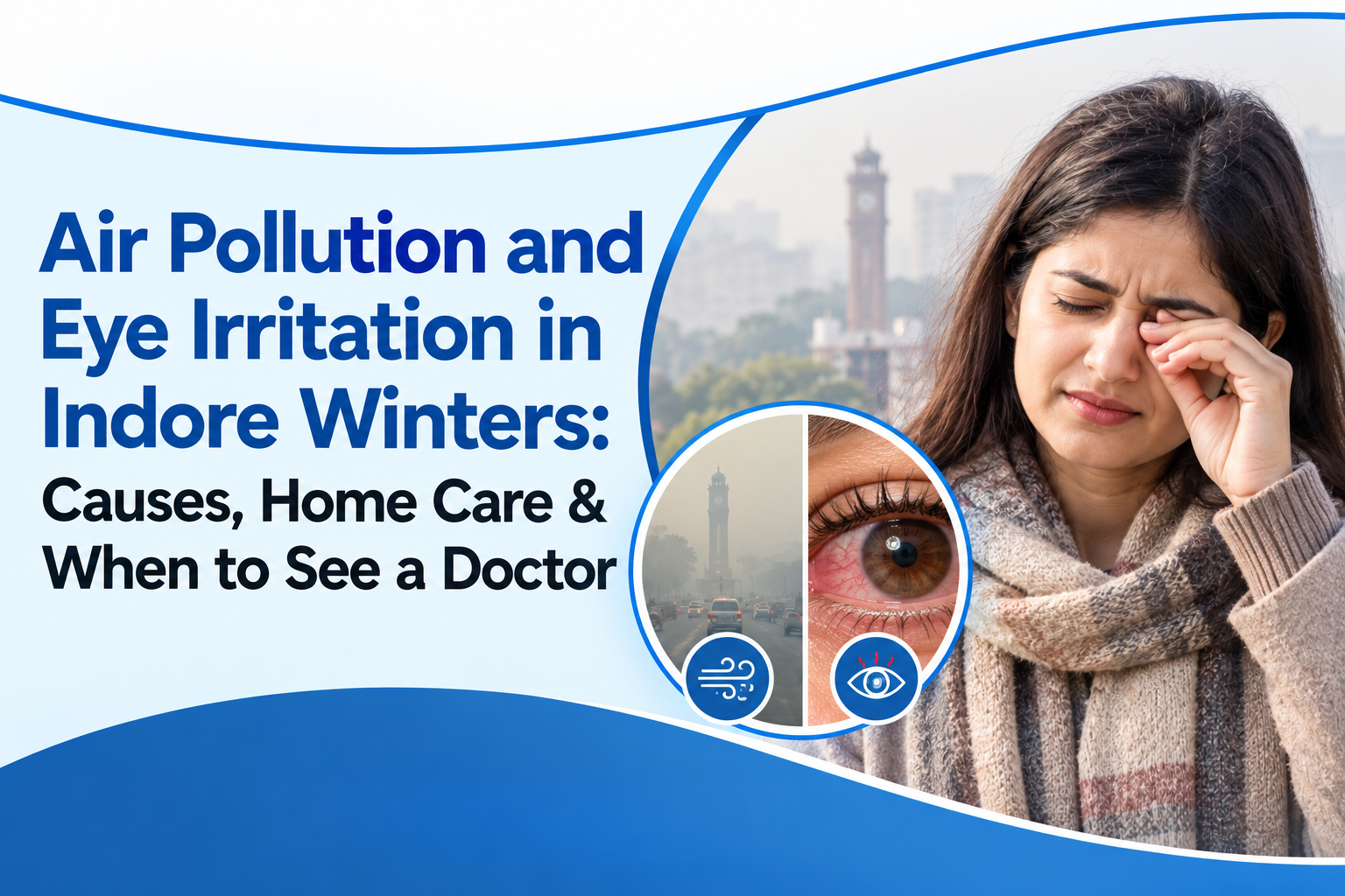 Air Pollution and Eye Irritation in Indore Winters: Causes, Home Care & When to See a Doctor